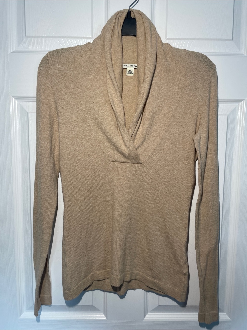 Banana Republic Camel Shawl-Collar Pullover Sweater